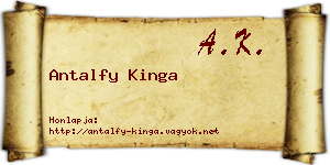 Antalfy Kinga névjegykártya